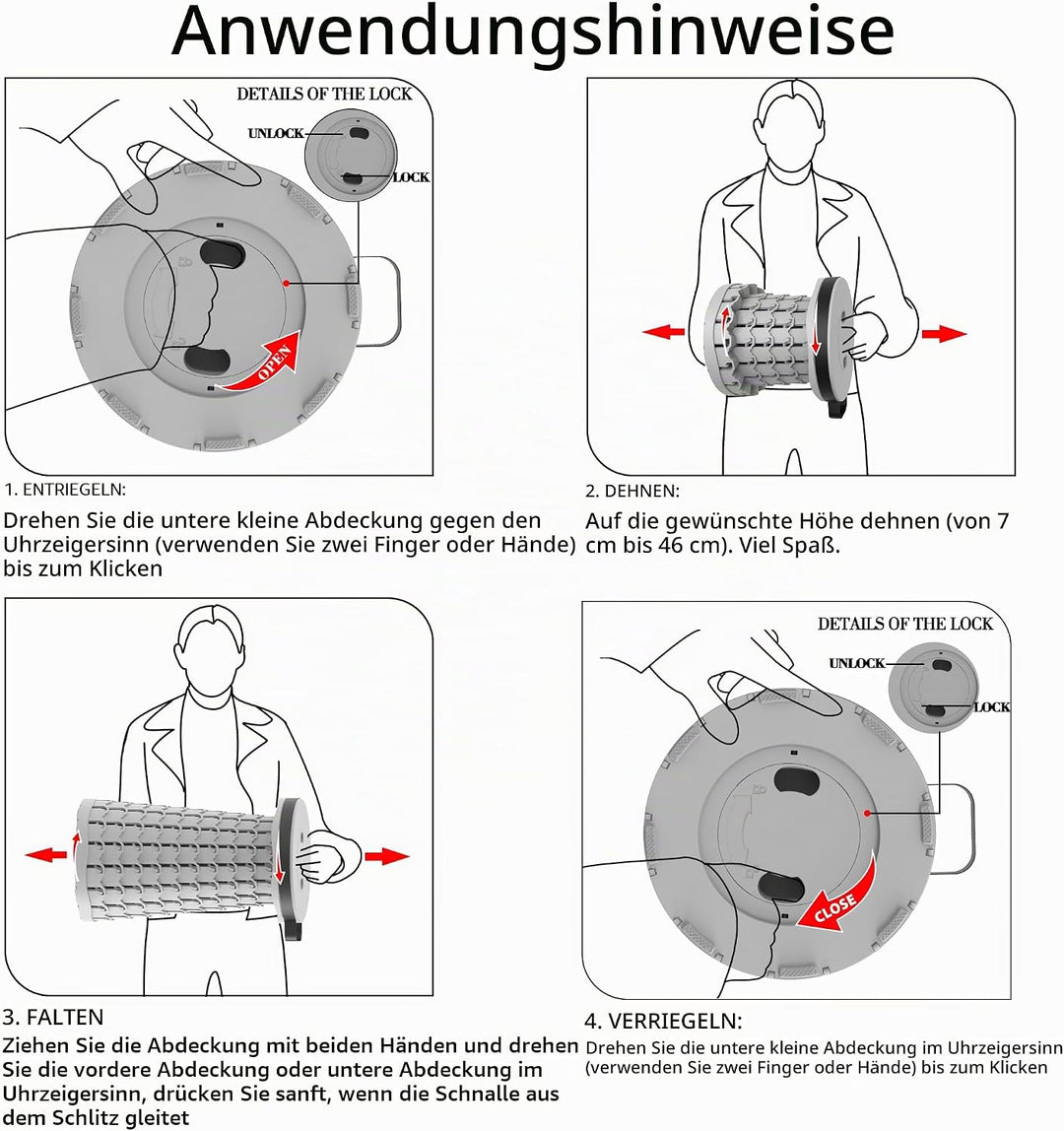 LOCYOP Tragbarer klapphocker mit Kissen,Campinghocker faltbar,teleskophocker Faltbarer für Erwachsen