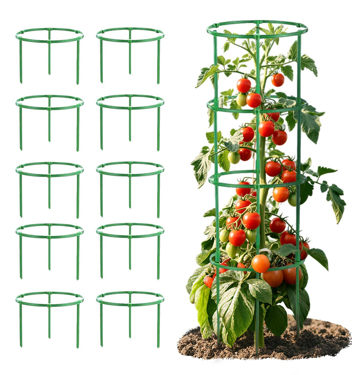 Tomaten Rankhilfe 20er Set, 1 Ringe D x H: 20 x 16 cm Gurken Rankhilfe Mit Verstellbarer Höhe, Pflan