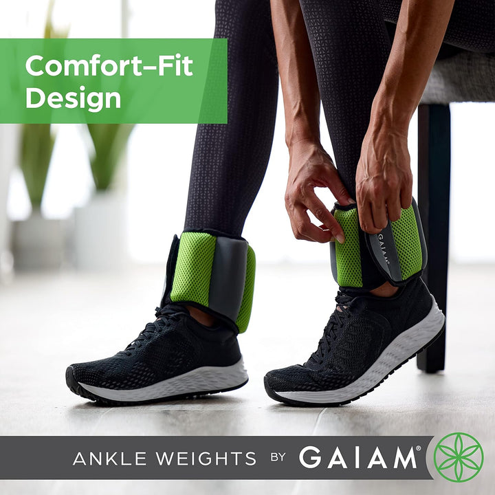 Gaiam Knöchelgewichte Krafttraining Gewichtssets für Damen & Herren mit verstellbaren Trägern – Walk
