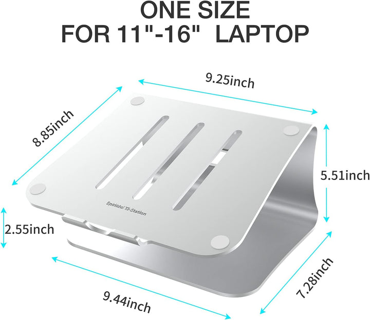 Bestand Aluminiumständer für Laptop und MacBook Desktop für Apple MacBook und alle Laptops Silber 10