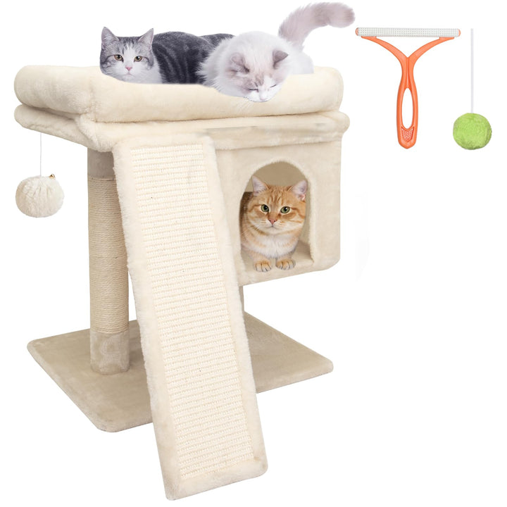 Kratzbaum klein für grosse Katzen XXL - 60cm hoch, Katzenbaum mit extra grosser Plattform (40x50cm)
