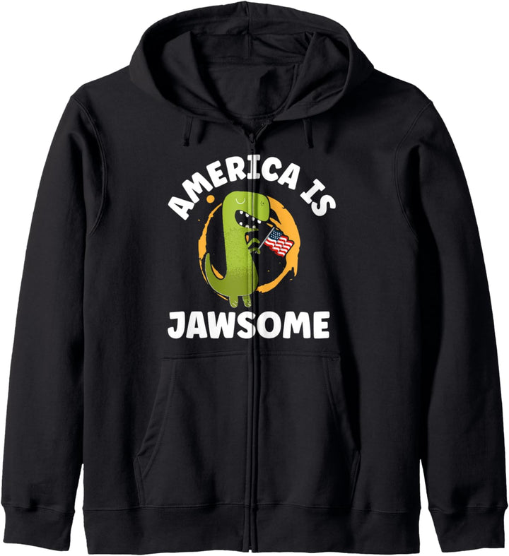 America Is Jawsome 4th Of July Dinosaur Patriotic Kapuzenjacke