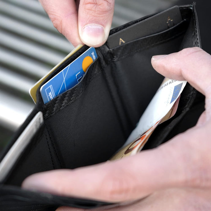 DONBOLSO Wallet 2 I Slim Wallet mit Münzfach I 8 Kartenfächern I bis 12 Karten I RFID Schutz I echte