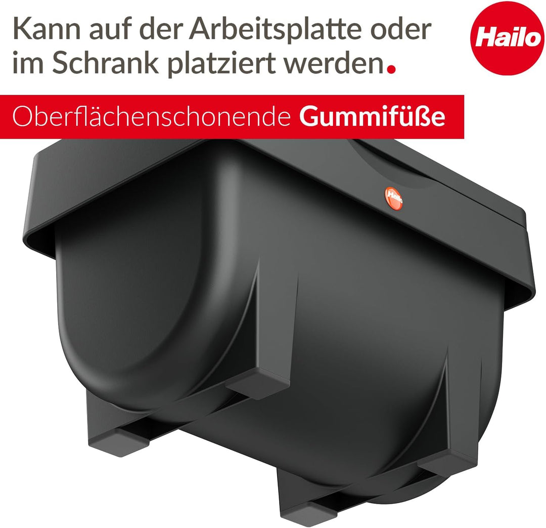 Hailo Öko Mini S Kompost-Mülleimer - Kunststoff-Abfalleimer für die Küche - verwendbar als Aufbewahr