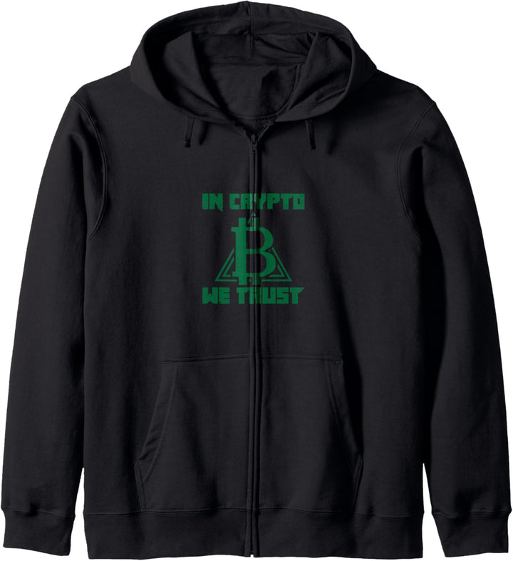 In Crypto We Trust Cryptocurrency HODL Bitcoin Blockchain Kapuzenjacke