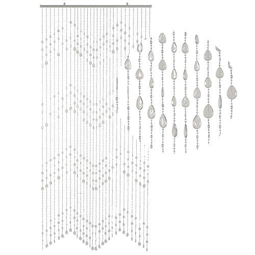 HAB & GUT -DV0273- Türvorhang KLUNKER, Perlenvorhang KLAR, 90 x 200 cm, Klar