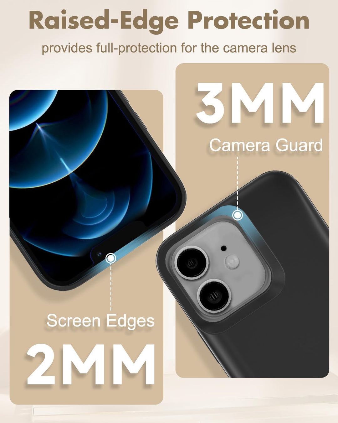 Gladgogo akku hülle für iPhone 12/12 Pro, 8500 mAh akkuhülle mit Ständer – Schwarz mit gehärtetem Gl