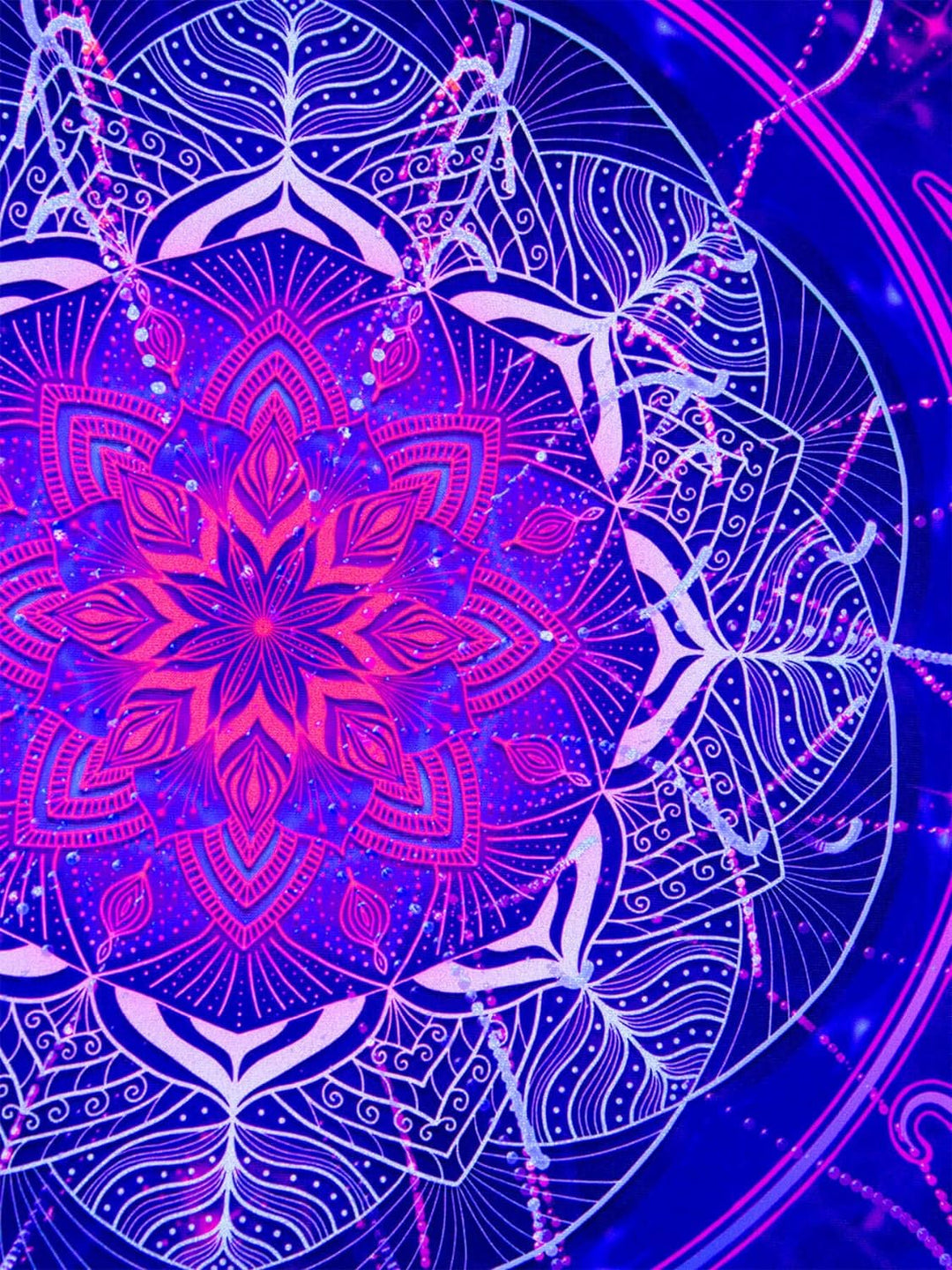 PSYWORK Schwarzlicht Stoffposter Neon | Zodiac Signs Violet | 0,75 x 0,75m | UV-aktiv | fluoresziere