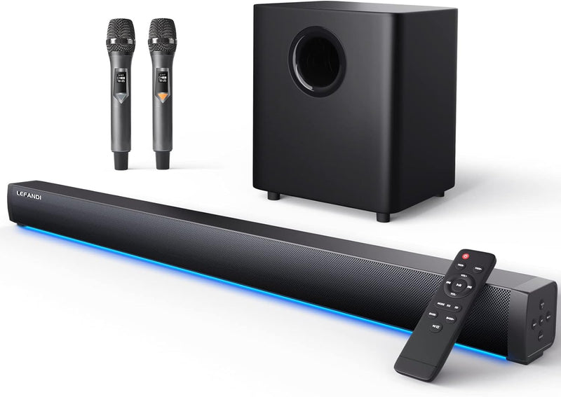 LEFANDI Soundbar Mit Subwoofer für TV Geräte, Bluetooth Lautsprecher PC Soundbar 2.1 Kanal Surround