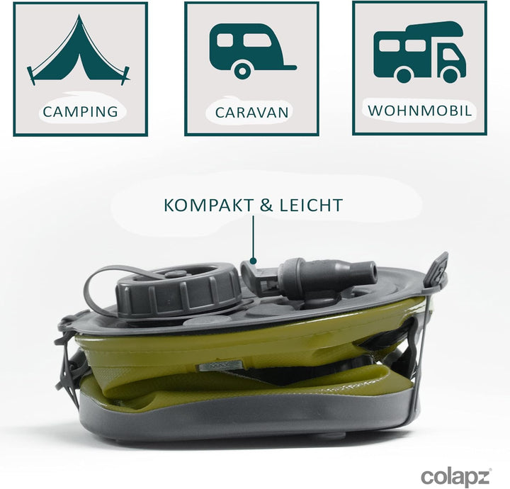 Colapz 2-in-1 Faltbarer Wasserkanister mit Hahn – BPA-freier Trinkwasserbehälter & Falteimer für Cam