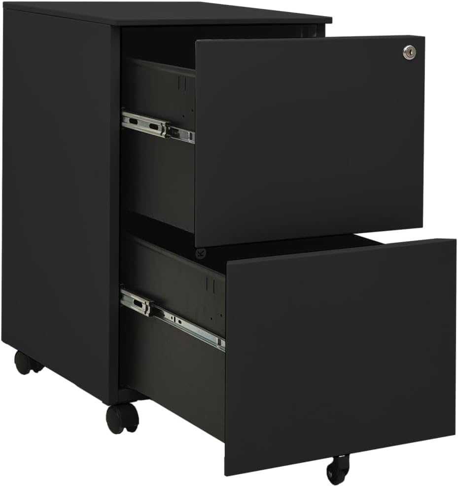 vidaXL Aktenschrank mit Rollen Rollcontainer Bürocontainer Schubladenschrank Büroschrank Stahlschran