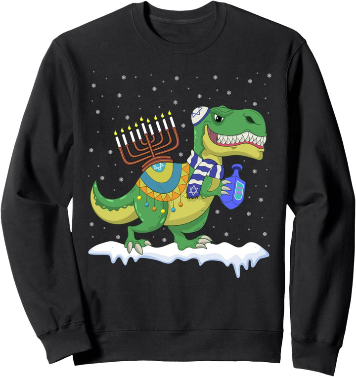 Chanukkah Pullover Rex Kind Hanukah Dinosaurier Menorasaurus Jungen Sweatshirt