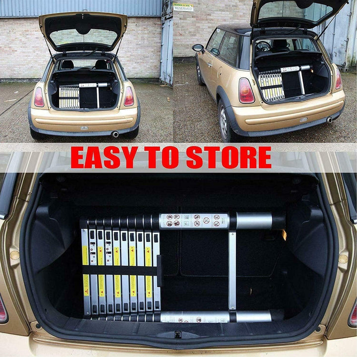 2,6M Teleskopleiter Leiter Ausziehbar Aluminium Teleskop Leiter Klappleiter Stehleiter Rutschfester