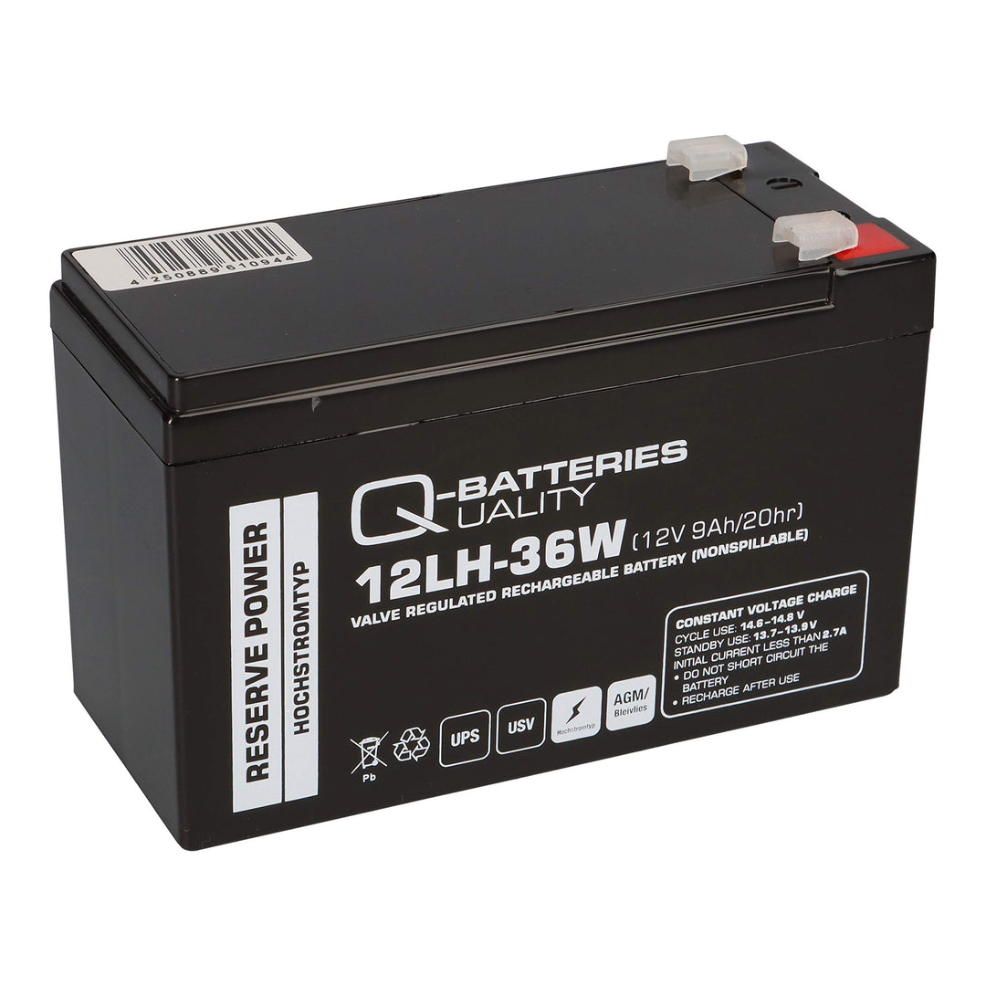 Blei Akku 12V 9Ah 12LH-36W hochstrom Bleigel AGM, kompatibel WP1236W, MP1236H, NPW45-12, HR1234WF2,