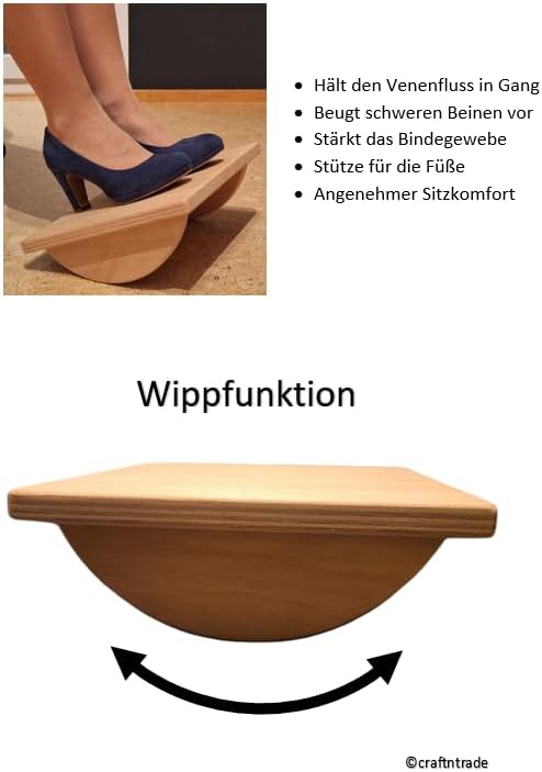 VenenVital Holzwippe | Gefertigt in Deutschland | plastikfreier Versand | Venenwippe | Fusswippe | V