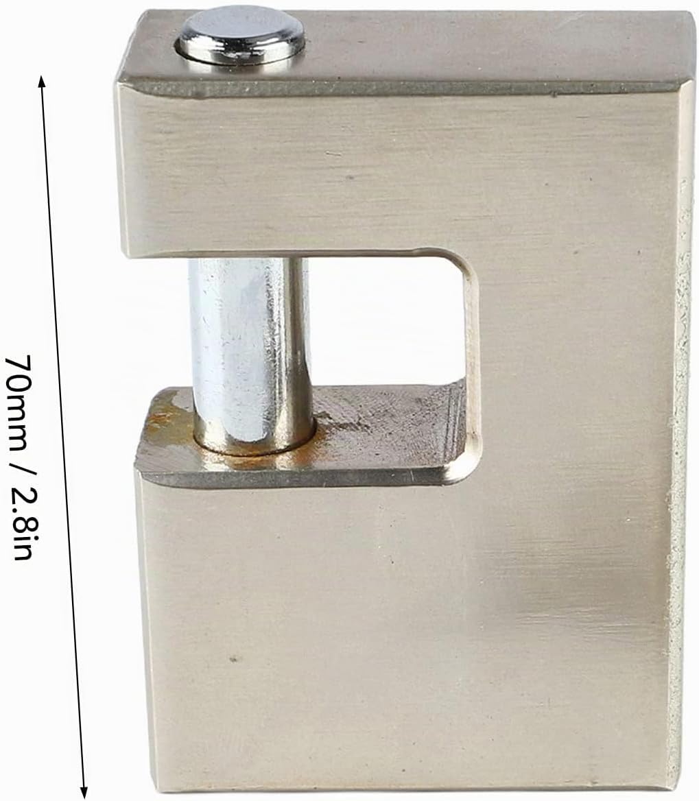 Duokon 2 Stück Vorhängeschlösser mit 6 Schlüsseln, Rechteckige D-förmige Monoblock-Schlösser aus Kup
