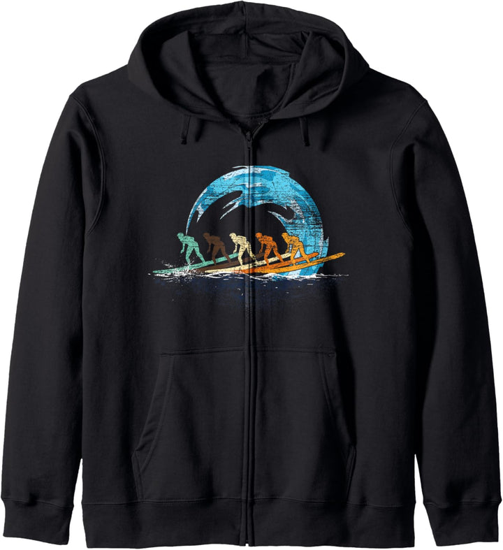 Surfer Wassersport Wellen Surfing Surfbrett Retro Surfen Kapuzenjacke