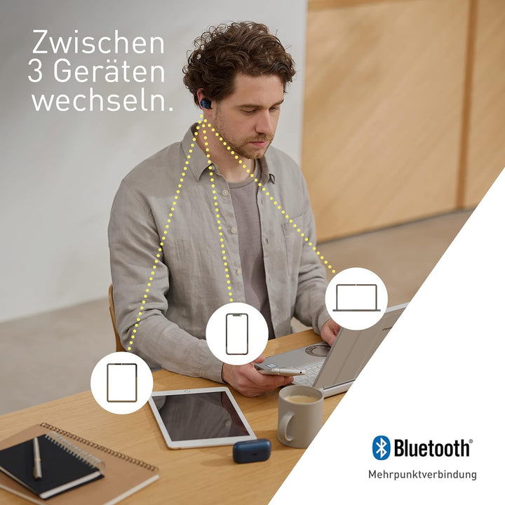 Technics EAH-AZ60M2ES kabellose Ohrhörer mit Noise Cancelling, Multipoint Bluetooth 3 Geräte, komfor