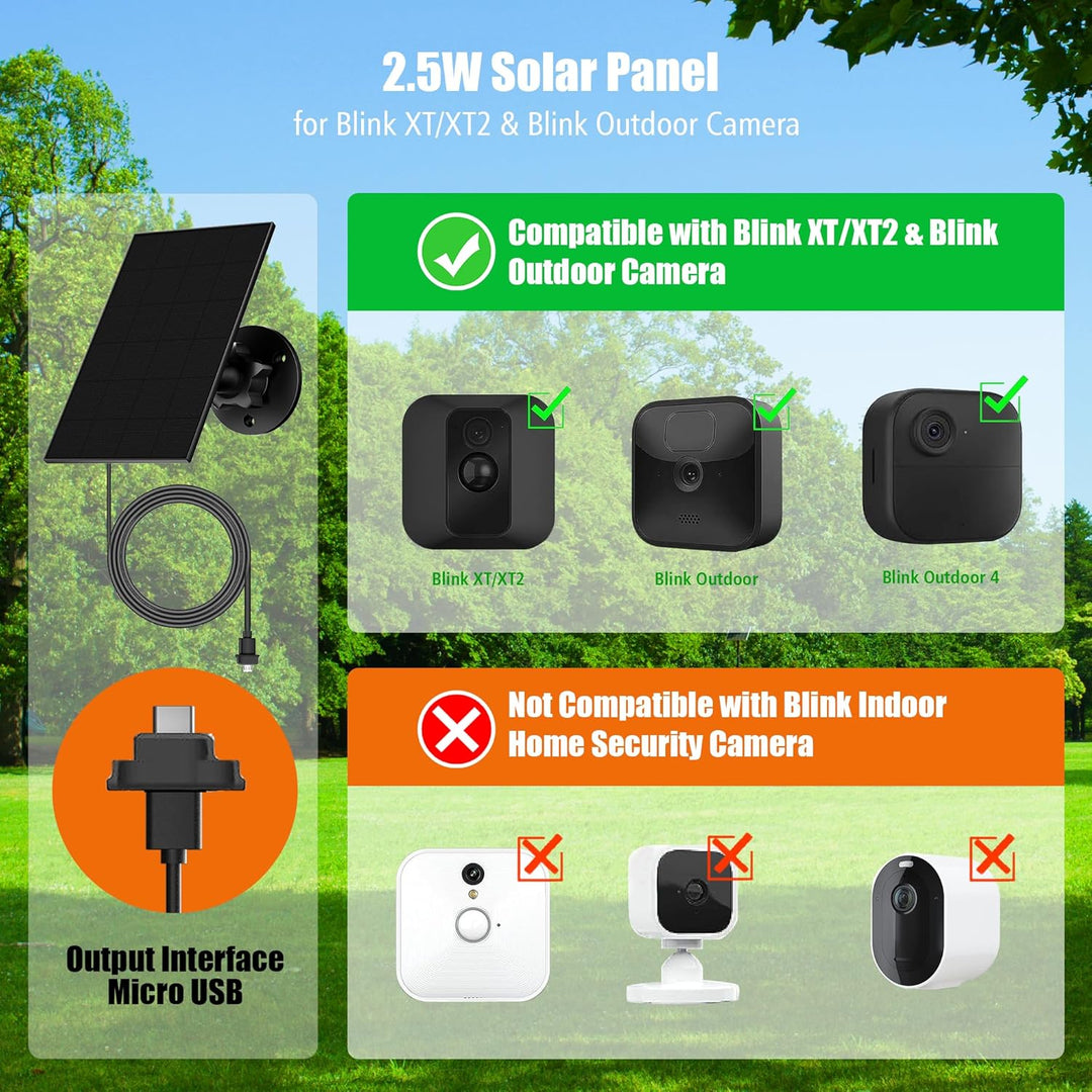 Solarpanel für Blink Kamera Outdoor 4, Blink Kamera Solarpanel Kompatibel mit Blink Outdoor, Blink X