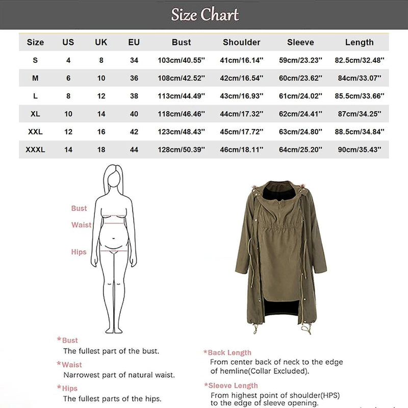 YIzdegg Jacke Mit Babyeinsatz Tragejacke Umstandsjacke Fleecejacke Mit Pelzkragen Baumwolljacke Warm