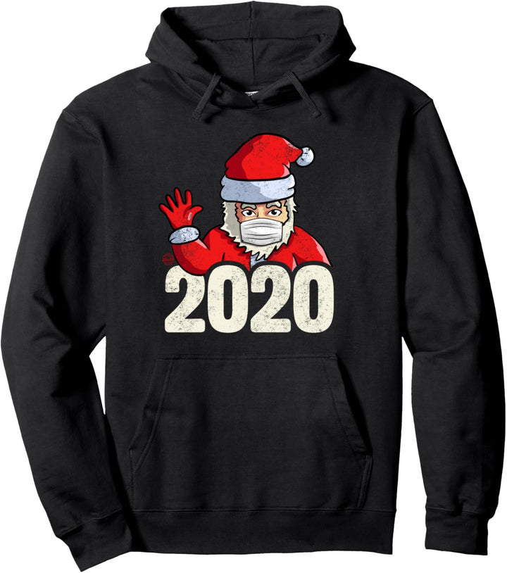 Weihnachten 2020 Weihnachtsmann mit Maske lustig Pullover Hoodie