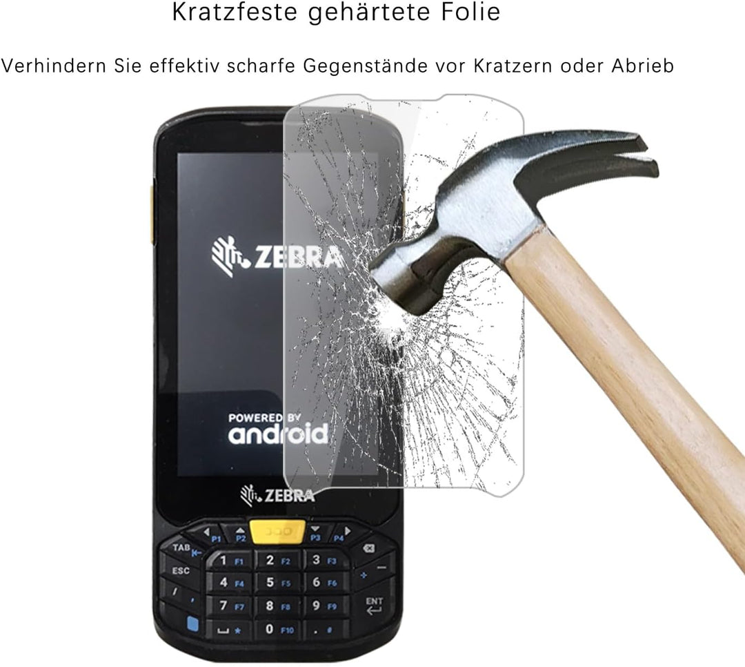 Displayschutzfolie für Zebra TC20 TC200J TC25 Scanner, Gehärtetes Glas, Hohe Auflösung, Anti-Fingera