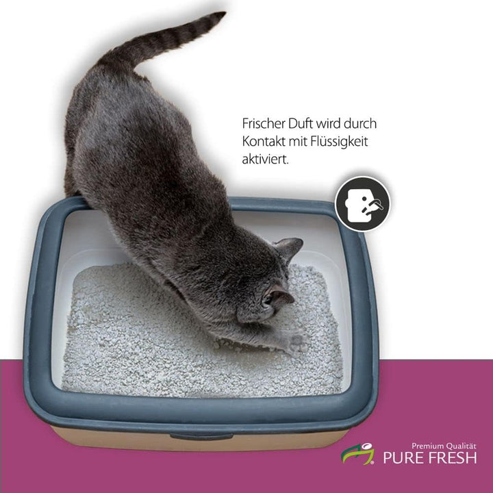 KAHU Pure Fresh Katzenstreu mit Babypuderduft • Klumpstreu • Naturmaterial weisses Kalzium-Bentonit