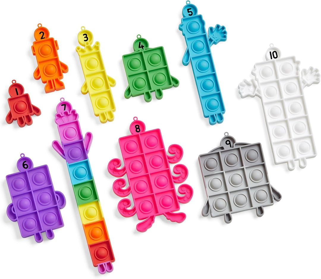 Learning Resources Numberblocks Blasen-Popper, 10 Popper mit Schlüsselanhänger, Sensorisches und Ant