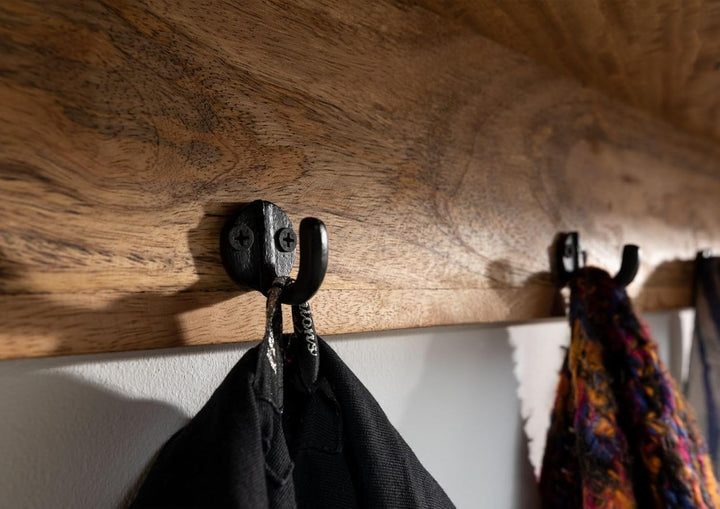 MASSIVMOEBEL24.DE Wandgarderobe Mango 115x30x45 natur lackiert RAILWAY #159 115x30x45 cm (BxTxH) Nat