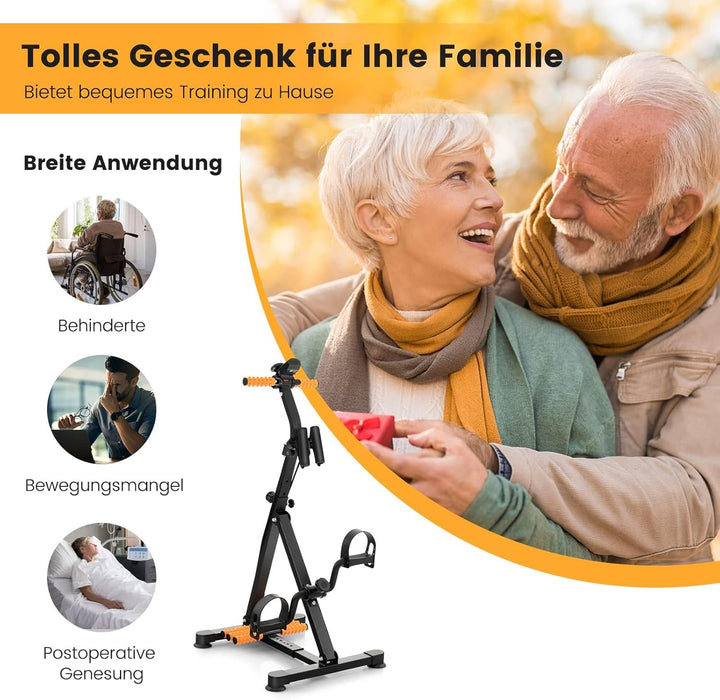 COSTWAY Pedaltrainer für Senioren, Arm und Beintrainer mit LCD Display, Bewegungstrainer höhen- & lä