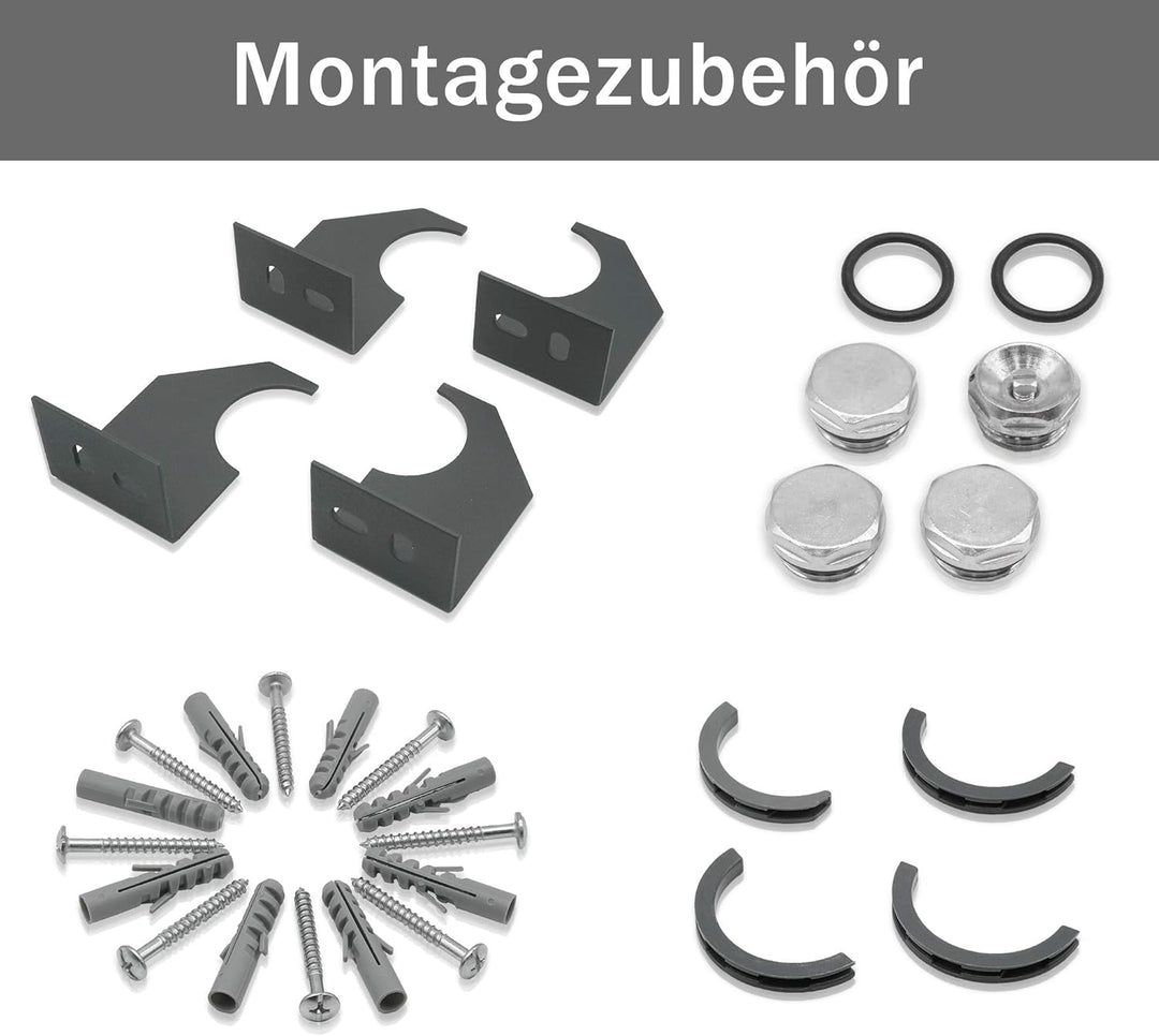 ELEGANT Design Heizkörper Horizontal mit Anthrazit Multiblock 630x616mm Einlagig Anthrazit Badezimme