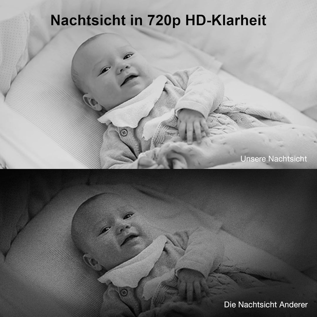 VTech VM818 HD Babymonitor – Video-Babyphone mit Weitwinkelkamera – HD-Video, klarer Sound, 5" LCD-F