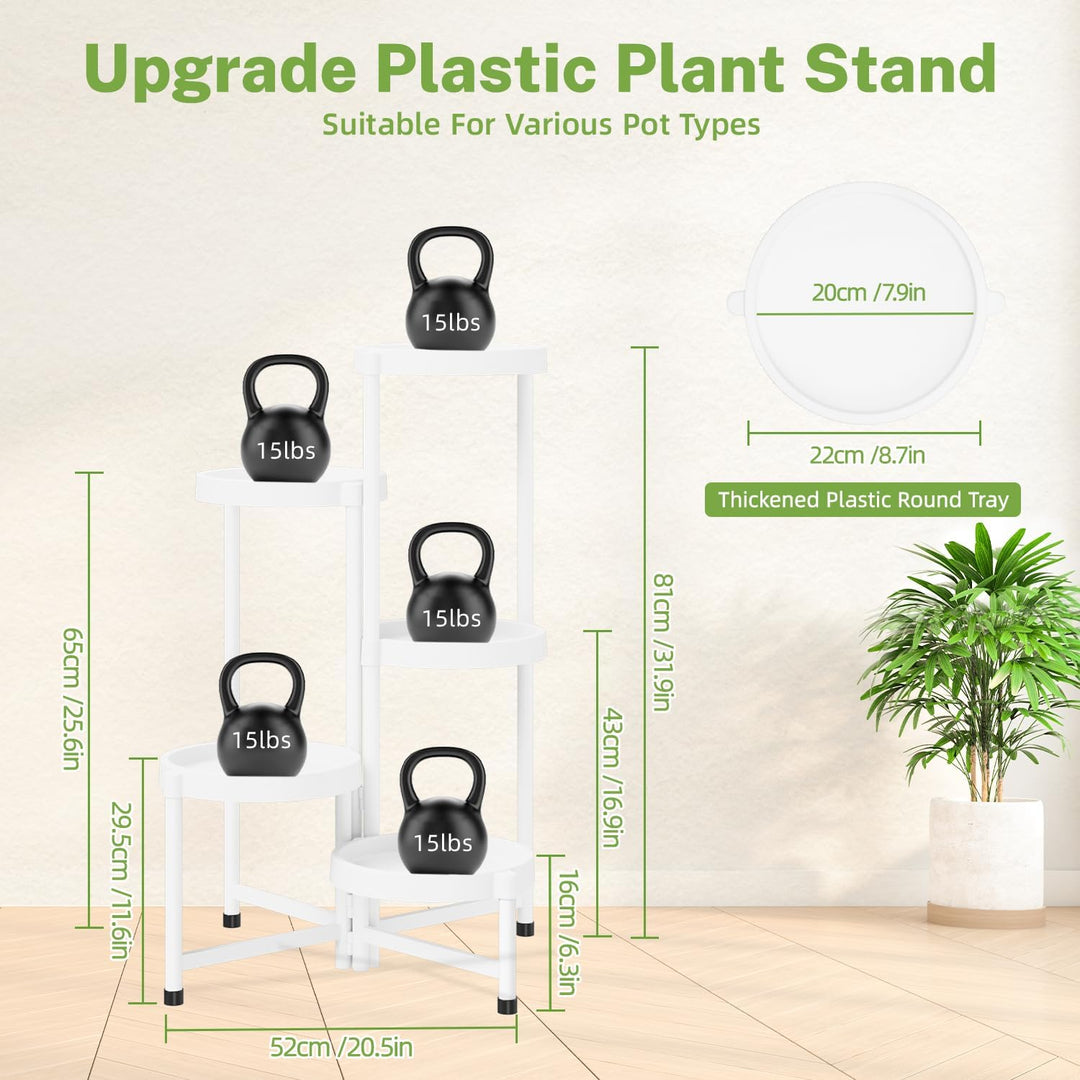 iDavosic.ly Pflanzenständer Metall Kunststoffe mit 5 Ebenen, Blumenständer Plant Stand Indoor Outdoo