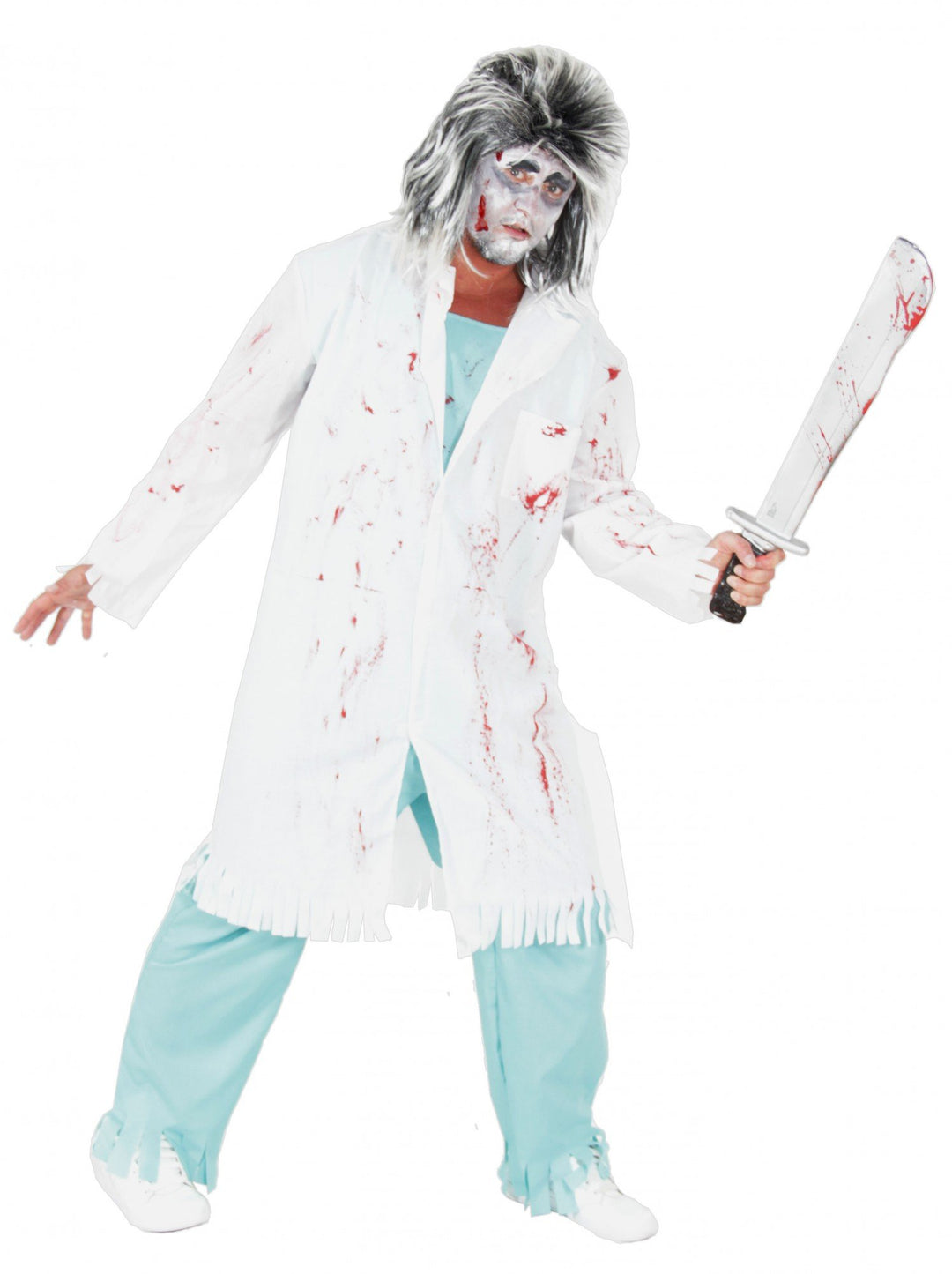 Foxxeo 40108 | Zombie Doktor Arzt Kostüm für Erwachsene Halloween Horror Party grün Gr. M - XXXL, M