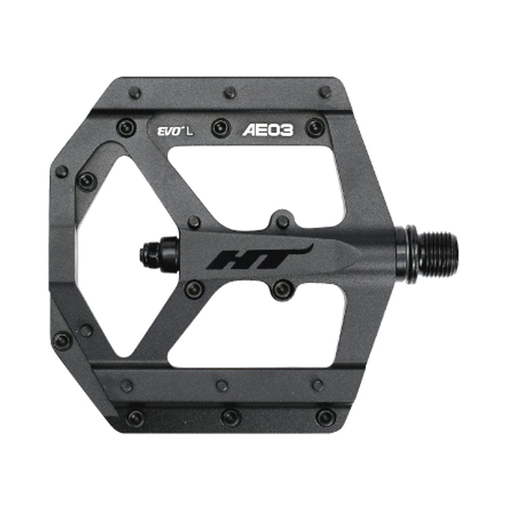 HT Components, AE03, EVO+, Plattform-Pedale, Korpus: Aluminium, Spindel: Cr-Mo, 9/16'', schwarz, Paa