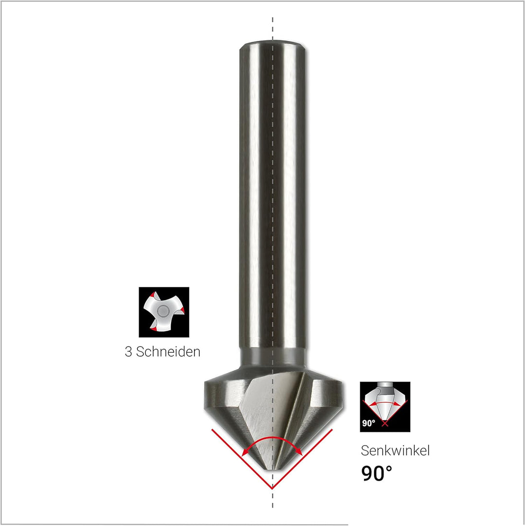Ruko Handentgrater DIN 335 Form C 90° HSS Senker Nenn-Ø 25 mm