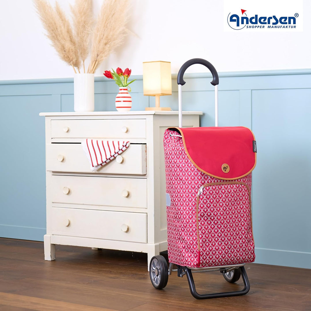 ANDERSEN Einkaufstrolley - Scala Shopper Plus Famke rot 47 L modisch, Thermo, Aluminium, klappbar, l