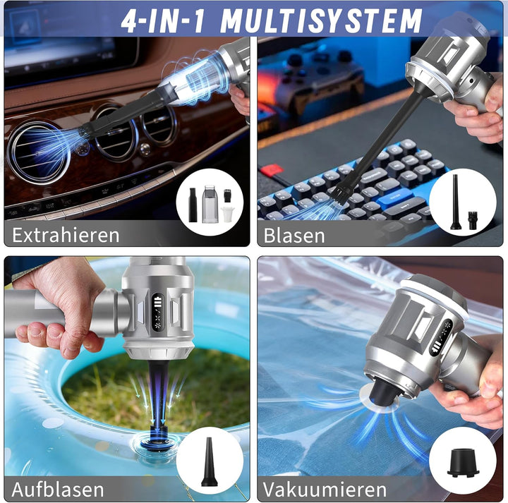 Citybee Handstaubsauger Akku Mini Staubsauger Kabellos - 25000Pa Handstaubsauger Stark 4 in 1 Autost