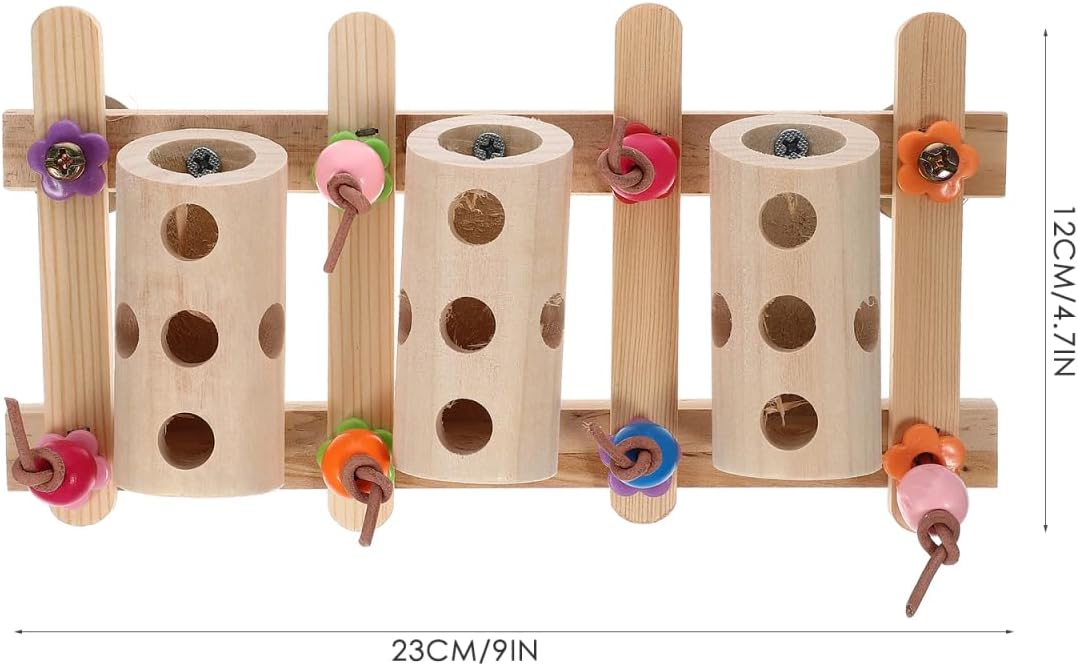 Vogelspielzeug Holz Halter Eimer 9.06X4.72X1.97In Papagei Futtersuche Spielzeug Leckerlis Verstecken