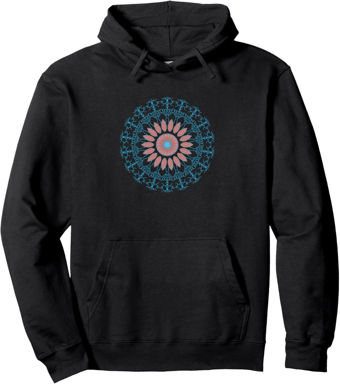 Vintage Illustrated Leaves & Nature Mandala Zen Graphic Pullover Hoodie