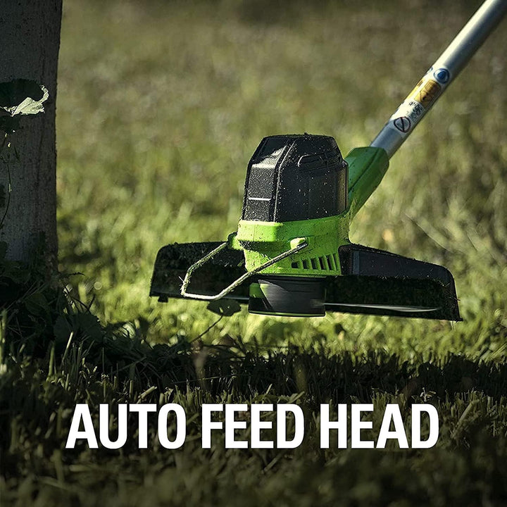 Greenworks Akku-Rasentrimmer G40LT mit 3 Stück Doppel-Fadenspule (Li-Ion 40 V 30cm Schnittbreite 700