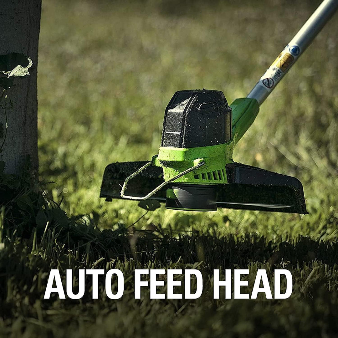 Greenworks Akku-Rasentrimmer G40LT mit 3 Stück Doppel-Fadenspule (Li-Ion 40 V 30cm Schnittbreite 700