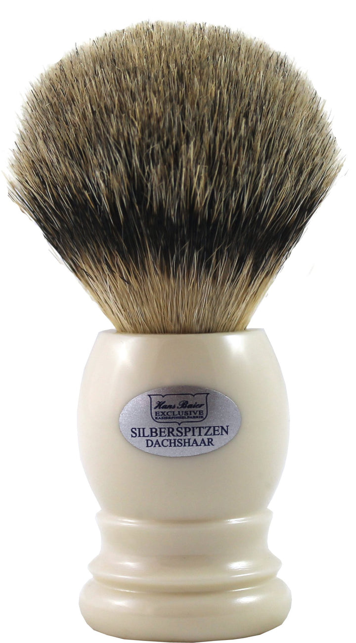 Hans Baier Exclusive Rasierpinsel Silberspitz Dachshaar, cremeweiss, 53161