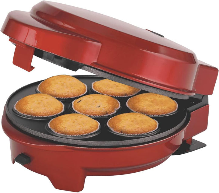 Epig 3-in-1 Cake Maker Donut-, Muffin-,Cup- und Popcake-Maker 3 auswechselbare Backplatten, Rot Meta