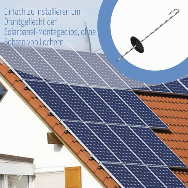 Klammern für Solarpanel-Schutzgitter, Edelstahl Solarmodul für Solarpanel-Vogelschutzgitter, Klammer