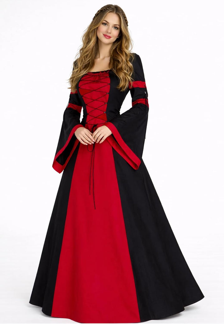 MAYLYNN Mittelalter Kleid Gewand Keyla rot - LARP, Grösse:XL XL Rot, XL Rot