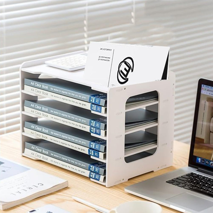Umllpet A4 Schreibtisch-Organizer, 5-Tier Briefablage Stapelbar Dokumentenablage A4 Papier Briefabla