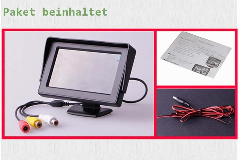 4,3-Zoll-Umkehrmonitor für Umkehr- und Frontkamera/12-24 Volt/Kamera Stromversorgung/Bildspiegelung/