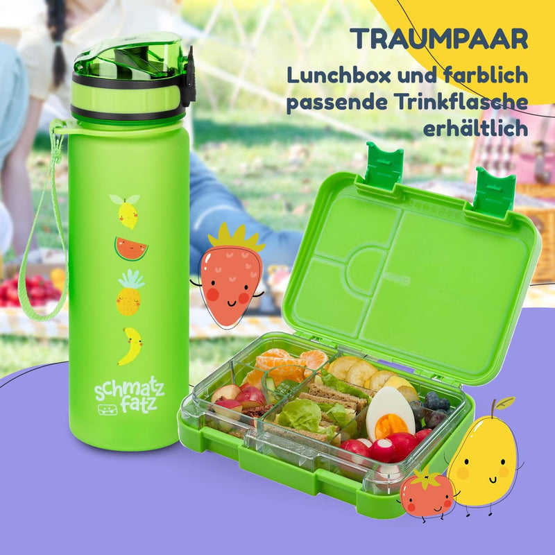 schmatzfatz Lunchbox für Kinder, Lunchbox, Bento-Box, bunt, Brotdose für Kinder, BPA-frei, wasserdic