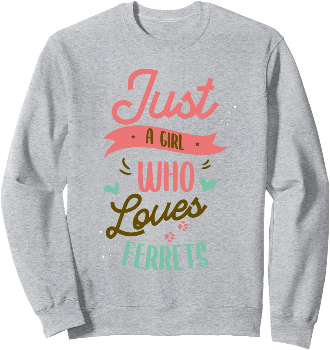 Mädchen, das Frettchen und Nagetiere mag Sweatshirt
